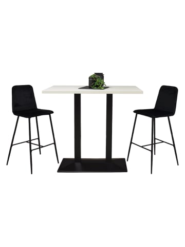 58 aufm Kessel TRESENTISCH Electra 120x70x106 schwarz matt/weiß matt lack