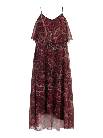 faina Damen Maxikleid Mit Schlangenprint in Rot Schlange