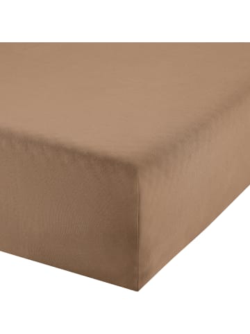 REDBEST Single-Jersey Boxspring-Spannbettlaken Denver in hellbraun