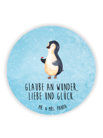 Mr. & Mrs. Panda Kühlschrankmagnet Pinguin Marienkäfer mit Spruch in Eisblau