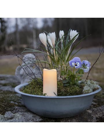 STAR Trading Kerze Serene, Grablicht, Weiß, Dekoration, Außenbereich, LED, Timer, D