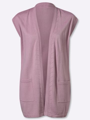 Sieh an! Long-Strickweste in mauve
