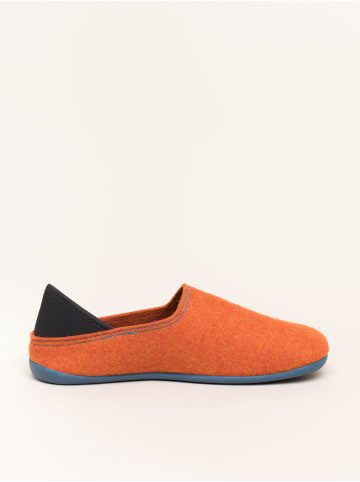 Gottstein Hausschuh Wool Slip-On in orange/petrol