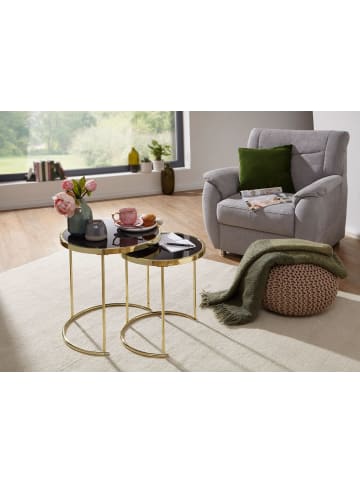 KADIMA DESIGN Design Satztisch COMO /Gold Beistelltisch Metall/Glas,