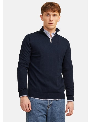 Jack & Jones Troyer Emil Knit in Dunkelblau / dunkelgrau