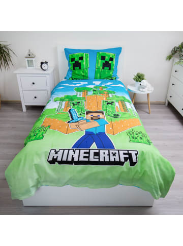 Minecraft Minecraft Baumwoll Bettwäsche Set 140x200 cm mit Leuchteffekt in Grün