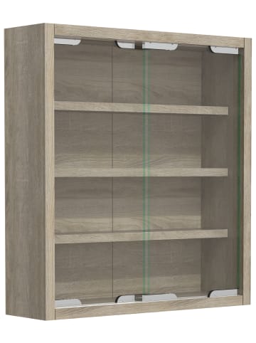 VCM Hängevitrine Wandvitrine Sammel Deko Agisa S in Sonoma-Eiche