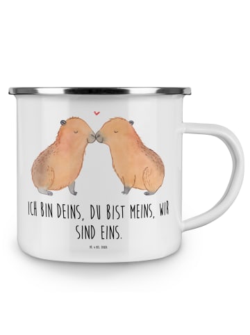 Mr. & Mrs. Panda Emaille Becher Capybara Liebe mit Spruch in Weiß