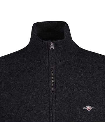 Gant Strickjacke in Anthrazit Melange