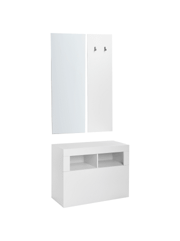 Beliani 3-tlg Schuhschrank BATHURST in Weiß