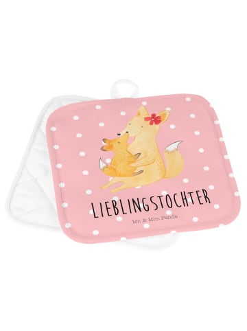Mr. & Mrs. Panda 2er Set Topflappen Fuchs Mama mit Spruch in Rot Pastell