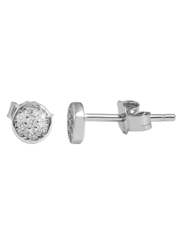 Adeliás Damen Ohrringe – Ohrstecker aus 925 Silber mit Zirkonia in silber