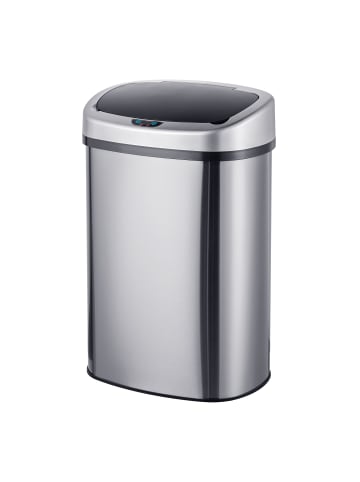relaxdays Mülleimer mit Sensor in Silber - 50 Liter