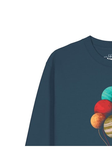wat? Apparel Sweatshirt Balloon Spaceman in Petrol