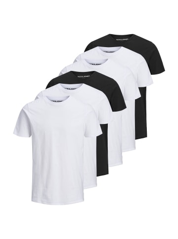 Jack & Jones T-Shirt 6er Pack in Weiß/Schwarz