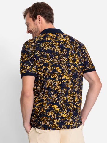 WITT WEIDEN Kurzarmshirt in marine-ocker-gemustert