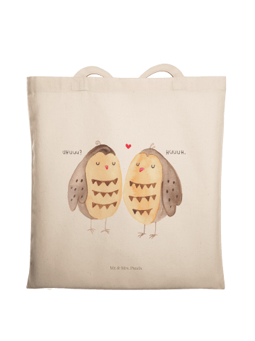 Mr. & Mrs. Panda Tragetasche Eulen Liebe ohne Spruch in Creme
