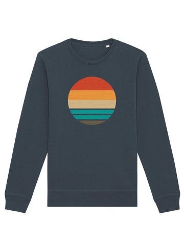 wat? Apparel Sweatshirt Retro sunset ocean in India Ink Grey