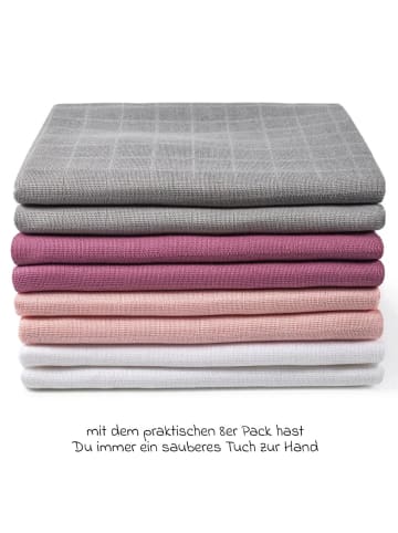 Makian Mullwindel / Mulltuch 8er Pack 80 x 80 in rosa,lila