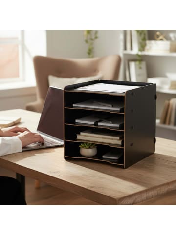 relaxdays Briefablage in Braun - (B)25 x (H)29,5 x (T)31,5 cm