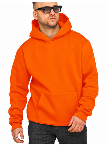 DAILY COTTON Kapuzenpullover - im Oversize Schnitt Unifarben - Kapuzenpullover Loose-Fit Oversize Hoodie Sweatshirt in Orange