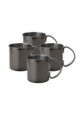 Echtwerk 4 tlg. Set Kupferbecher-Set 480 ml in Schwarz