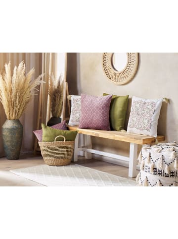 Beliani Dekokissen LARKSPUR in Rosa - (W) 45 x (H) 10 x (L) 45 cm