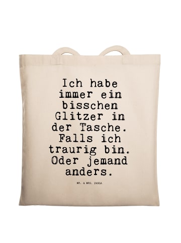 Mr. & Mrs. Panda Tasche Ich habe immer ein... mit Spruch in Creme
