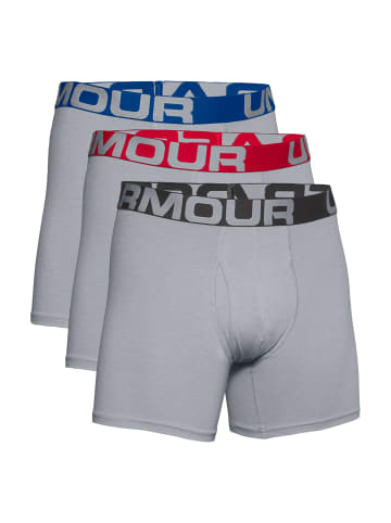 Under Armour Boxershorts Boxerjock 6 Zoll 3P in Light Grey Melange 3390