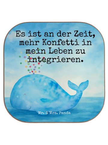Mr. & Mrs. Panda Tischschoner Wal Konfetti Design mit Spruch in Weiß