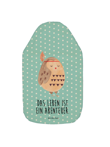 Mr. & Mrs. Panda Wärmebeutel Eule Federschmuck mit Spruch in Türkis Pastell