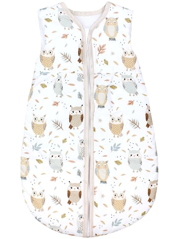 TupTam Baby Ganzjahres Schlafsack Ärmellos Wattiert in weiß/beige