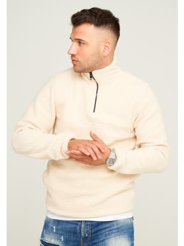 Jack & Jones Fleecepullover - VESPER SWEAT HALF ZIP in Oatmeal