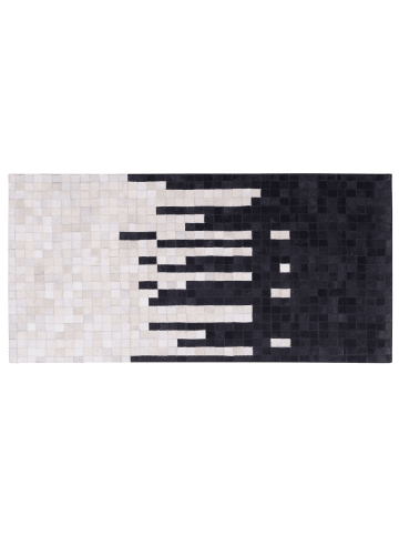 Beliani Kurzflor BOLU in Weiß/Schwarz - (W) 80 x (H) 0.6 x (L) 150 cm