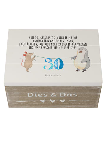 Mr. & Mrs. Panda Kiste 30. Geburtstag Maus Pinguin mit Spruch in Weiß