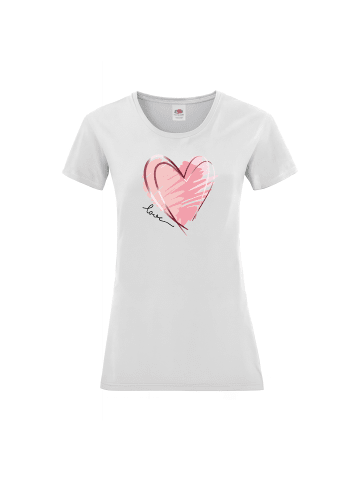 PAULGOS Damen T-Shirt, Love-Herz in Weiss