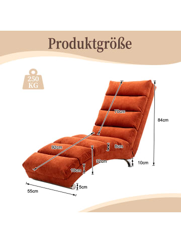 ABRIHOME Entspannungsliege in Orange mit Vibration und Seitentaschen für Wohnzimmer