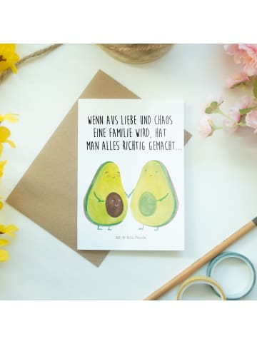 Mr. & Mrs. Panda Beileidskarte Avocado Pärchen mit Spruch in Weiß