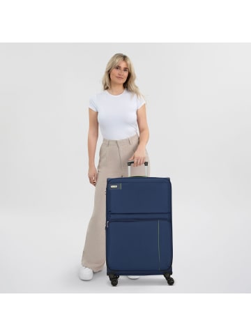 D&N Travel Line 6704 4-Rollen Trolley 75 cm in blue green