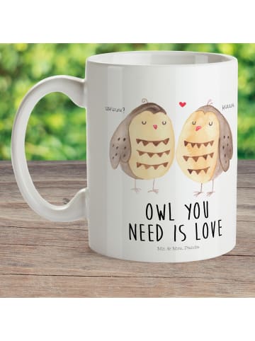 Mr. & Mrs. Panda Trinklernbecher Eulen Liebe mit Spruch in Weiß