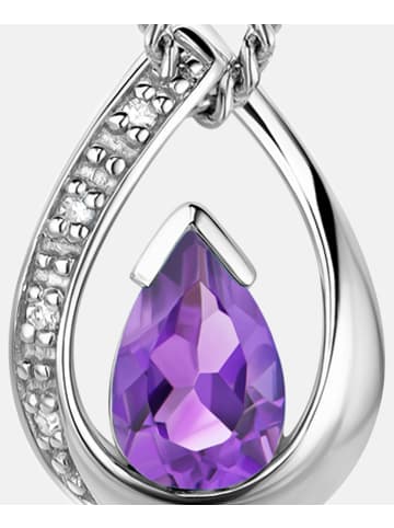 Diamant L'éternel Halskette aus 375 Weißgold mit 0.35 Karat Diamant mit Amethyst