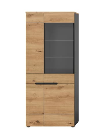 ebuy24 Vitrinenschrank Canu Eiche 190 x 37 cm