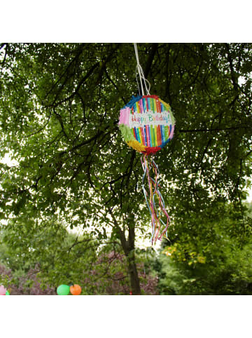 relaxdays Pinata "Happy Birthday" in Bunt - Ø32 x (T)9 cm