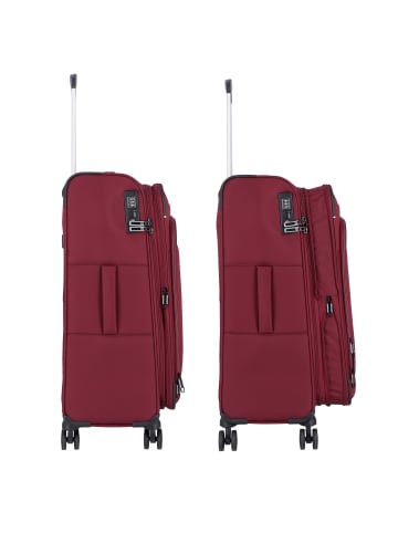 D&N Travel Line 9504 4 Rollen Trolley M 67 cm mit Dehnfalte dark red