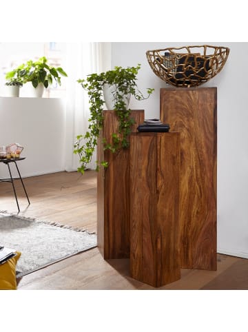 KADIMA DESIGN Beistelltisch 3er Set Massivholz Satztisch Quadratisch in Massivholz