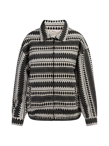 IZIA Damen Oversize Blouson in Schwarz Wollweiss