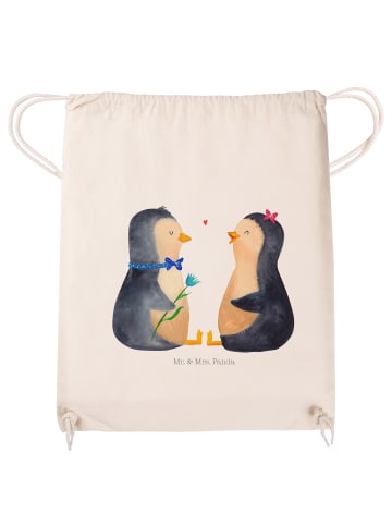 Mr. & Mrs. Panda gym rucksack Pinguin Pärchen ohne Spruch in Creme