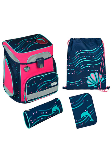 SCOOLI EasyFit Glow DIN - Schulranzen Set 5tlg. (Dotty Dolphin) in Dotty Dolphin