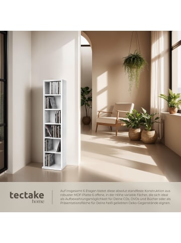 tectake Standregal Medienregal in Holzoptik 90x21x20cm