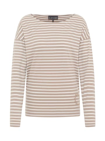 ELBSAND Langarm T-Shirt Tooske in Silver Sand + Cloud White STRIPE